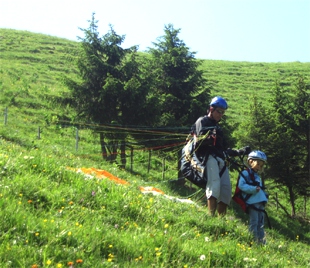 Parapente biplace — vol en parapente biplace, Suisse romande