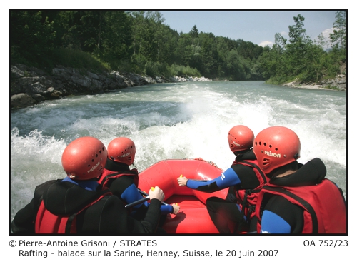 Rafting — descente en rafting sur la Sarine, Suisse romande